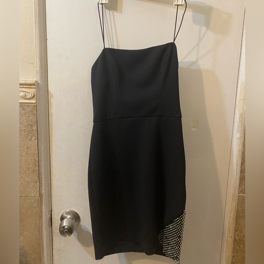 B. Darlin Dress Black Rhinestone Detail Bodycon Mini